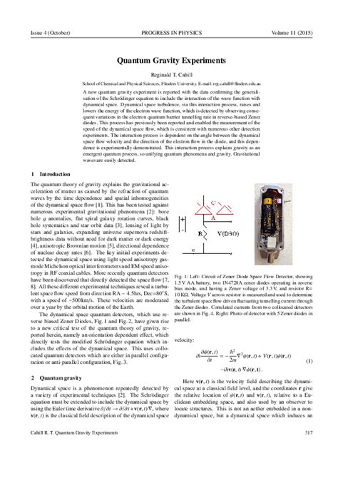 (PDF) Quantum Gravity Experiments | Reginald T Cahill - Academia.edu