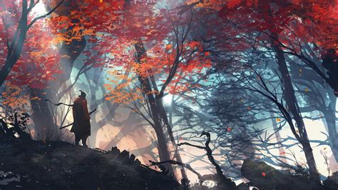 Samurai Sekiro Near Trees Live Wallpaper