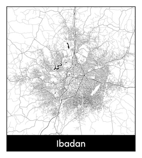 Premium Vector | Minimal city map of ibadan (nigeria, africa)