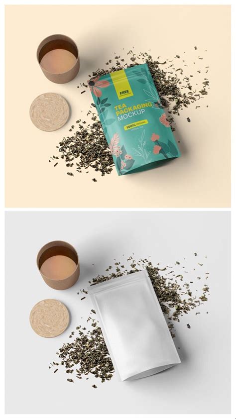 Free Tea Packaging Mockup | Free Mockups | PIXPINE | Tea packaging, Tea ...