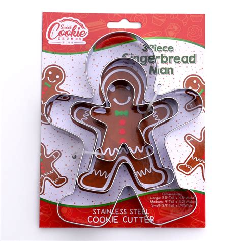 Gingerbread Man Cookie Cutter Set, 3 Piece, Stainless Steel - Walmart.com