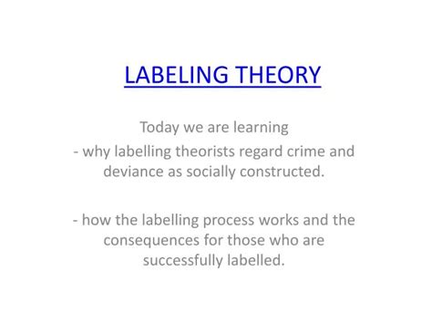 PPT - LABELING THEORY PowerPoint Presentation - ID:1861879