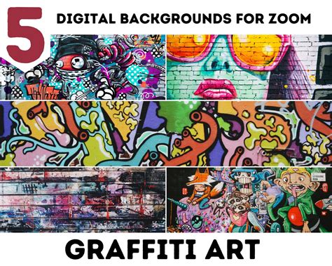 Zoom Virtual Backgounds 5 Graffiti Art Images Instant - Etsy