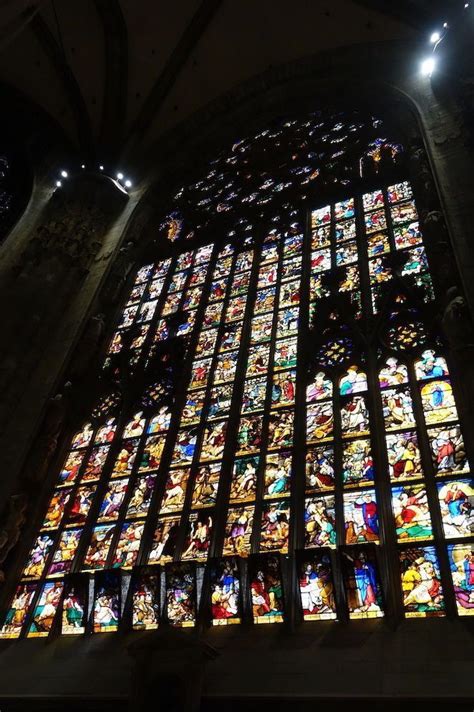 Stained Glass Window in Duomo di Milano: Milan, Italy. The stained ...