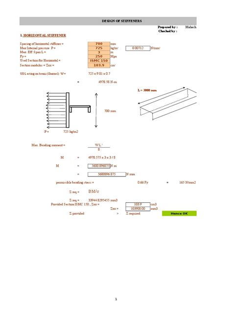 Stiffener Calculation | Applied And Interdisciplinary Physics | Chemical Product Engineering