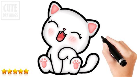 How to Draw a Cute Baby Kitten | Happy Drawings 😹 - YouTube