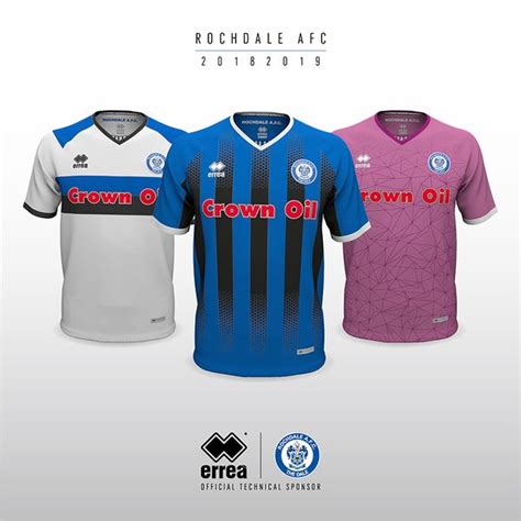 Rochdale AFC's new official kits for 2018/19 by Errea Sport!