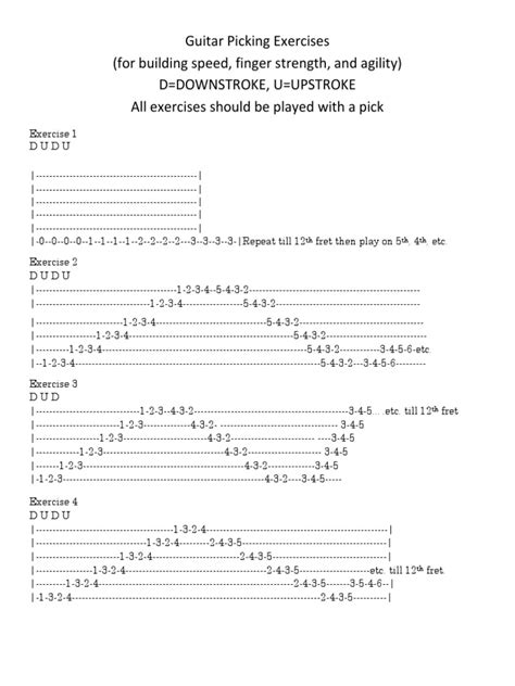 Guitar Picking Exercises PDF | PDF | Necked Lutes | Gaiaphones