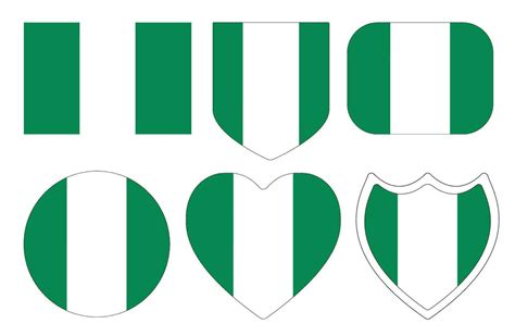 Nigerian flag in design shape set. Flag of Nigeria in design shape set ...