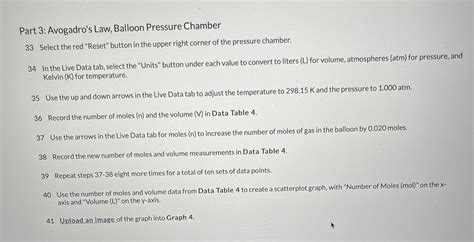 Part 3: Avogadro's Law, Balloon Pressure Chamber 33 | Chegg.com