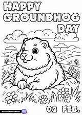 Happy Groundhog Day coloring Page  Free Printable Pages sketch template