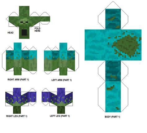 Minecraft Mutant Zombie Papercraft - himmelfahrt ferien