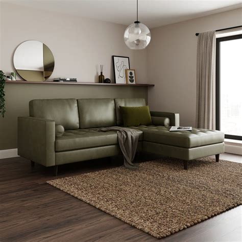 Zoe Faux Leather Right Hand Corner Sofa | Dunelm