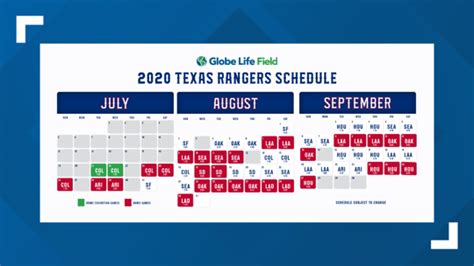 Texas Rangers release 2020 schedule | wfaa.com