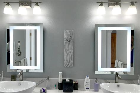 Front-Lighted LED Bathroom Vanity Mirror: 36" x 40" - Rectangular ...