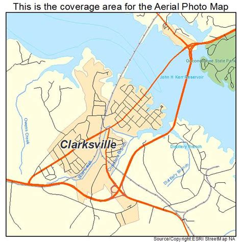 Aerial Photography Map of Clarksville, VA Virginia