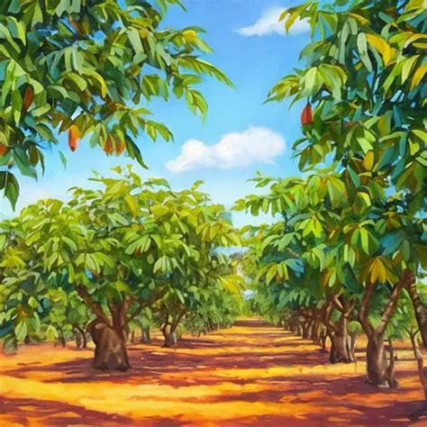 Summer afternoon on mango grove in oil | OpenArt