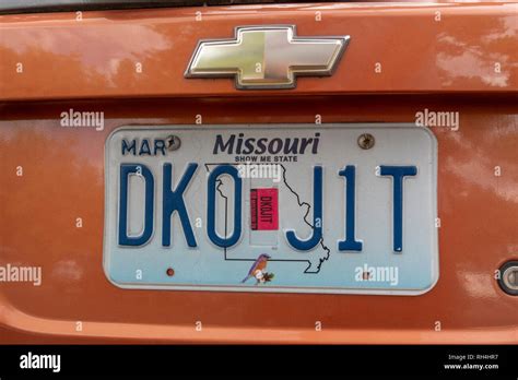 Close up of a Missouri state license plate, United States Stock Photo ...