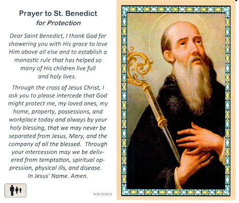 Prayer Holy Card St Benedict Laminated - Wbp-bened - Benedict