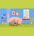 Interior living room furniture and home decor Vector Image