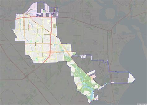 Map of Pasadena city, Texas