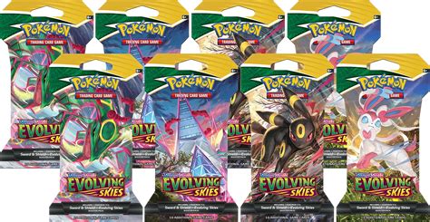 Evolving Skies Sleeved Booster Pack Bundle [Set of 8] - SWSH07: Evolving Skies - Pokemon