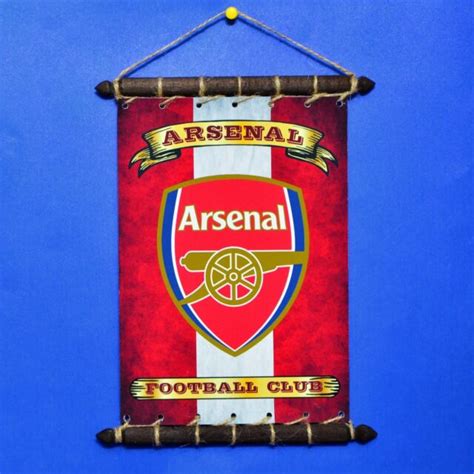 FC ARSENAL Grunge FLAG & CREST, SET 5in1: Banner Sticker Pennant ...