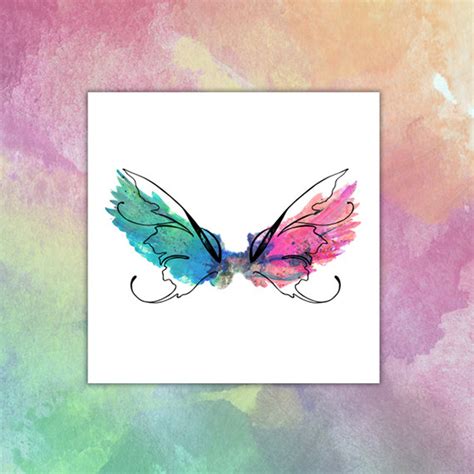 Watercolor Wings Temporary Tattoo - Etsy