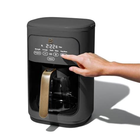 Beautiful 14 Cup Programmable Touchscreen Coffee Maker, Oyster Grey by Drew Barrymore - Walmart.com