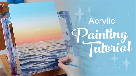 Acrylic Painting Tutorial - Ocean Sunset (Beginner to Intermediate ...