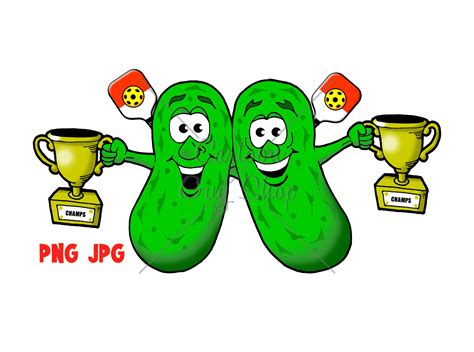 Pickleball Clipart Pickleball Champs PNG JPG Cartoon - Etsy New Zealand