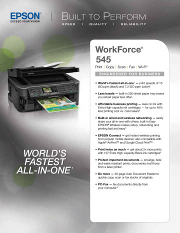 Epson WorkForce 545 Datasheet | Manualzz