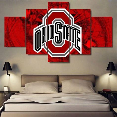 5 Panel Ohio State Buckeyes Wall Art Cheap For Living Room Wall Decor – 4 Fan Shop