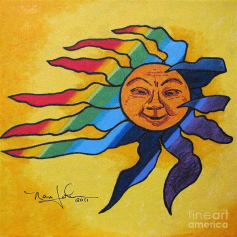 Rainbow Sun Painting by Nancie Johnson