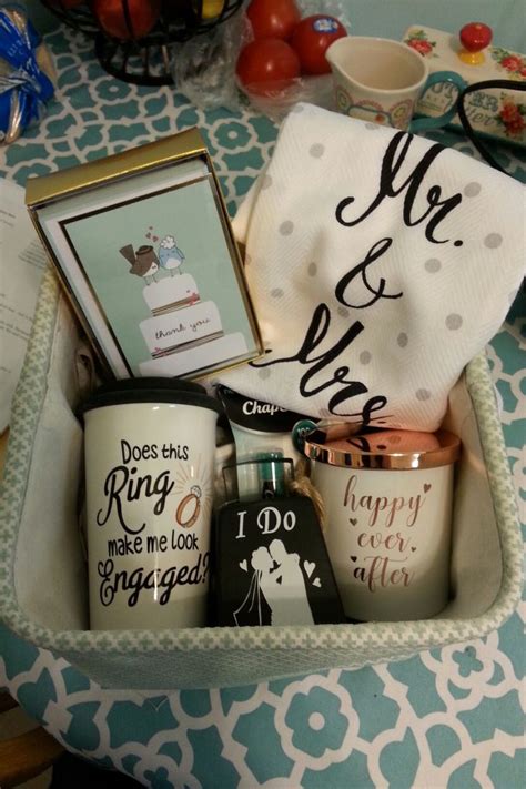 Engagement gift basket #engaged #ring #mugs #wedding #bride #giftbasket | Engagement gift ...