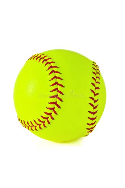 Yellow Softball stock photo. Image of seam, white, yellow - 8457666