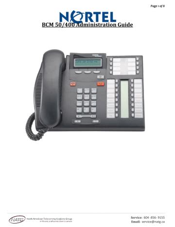 Nortel BCM 50/400 Administration Manual | Manualzz