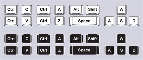 Set of Computer Key Combinations. Command Set Icons. Computer Keyboard Button Set. Vector ...