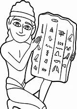 Ancient Egyptian With Hieroglyphic Tablet Coloring Page  sketch template