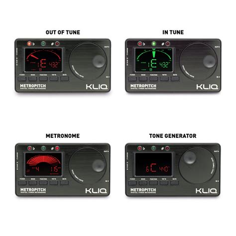 MetroPitch - Digital Metronome Tuner For All Instruments, BLACK - KLIQ Music Gear