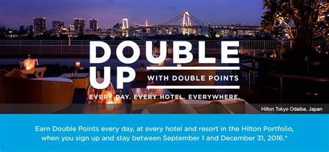 Hilton HHonors Double Up Promotion September 1 – December 31, 2016 (REGISTER NOW) | LoyaltyLobby