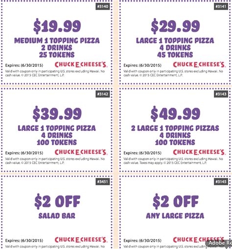 Chuck E Cheese Coupons