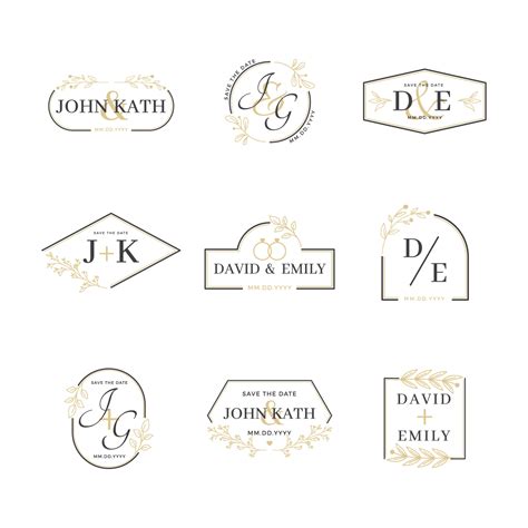 Wedding Monogram Design Set 2204384 Vector Art at Vecteezy