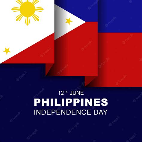 Premium Vector | Philippines independence day june 12th philippine flag decoration on dark blue ...