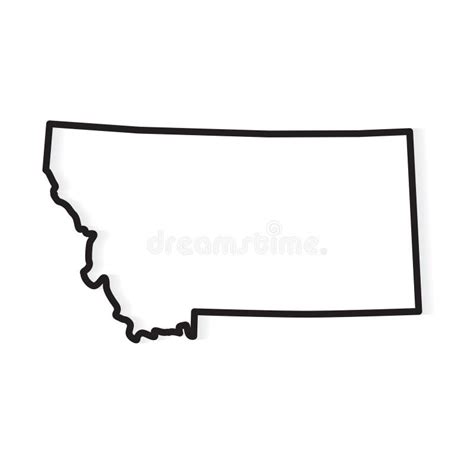 Montana Map Outline Vector Illustartion Stock Vector - Illustration of ...