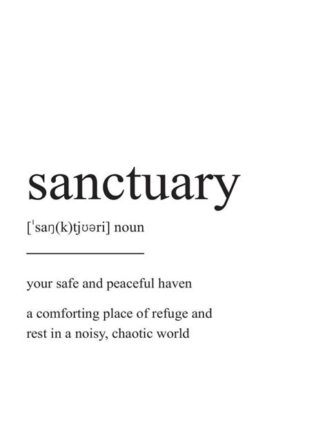 Sanctuary Definition Print, Quote Print, Wall Art Prints, Wall Art ...