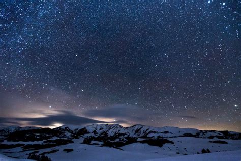 Images Gratuites : Montagne, neige, hiver, étoile, atmosphère, galaxie, ciel de nuit, aurore ...