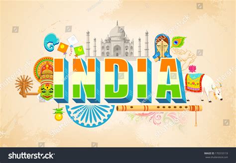 Illustration Of India Background Showing Cultural Diversity - 170310119 : Shutterstock