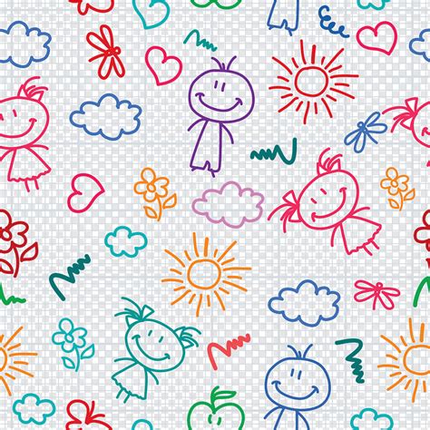 Hand drawn kid pattern, png | PNGWing