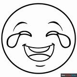 Laughing Emoji With Tears Coloring Page  Easy Drawing Guides sketch template